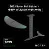 2021 North Sonar Foil Edition + 1850R/2200R Front Wing Package -Water Sports NKB USA Clearance Sale Sonar Foil 1850 2200R Wing 38339.1676041288